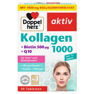 Abbildung der Produktverpackung Doppelherz aktiv Kollagen 1000 Frontansicht